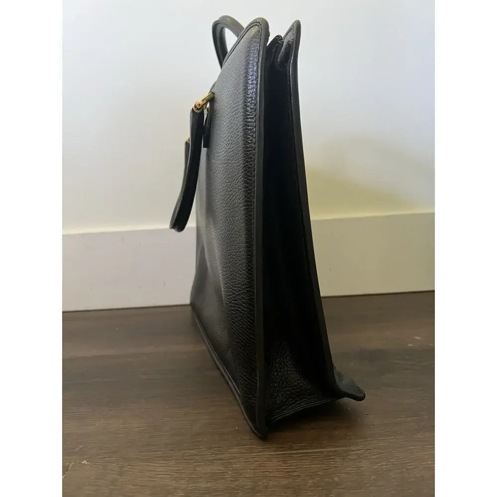 Mark Cross Vintage Leather Briefcase laptop bag Black Shoulder Bag Top Handle